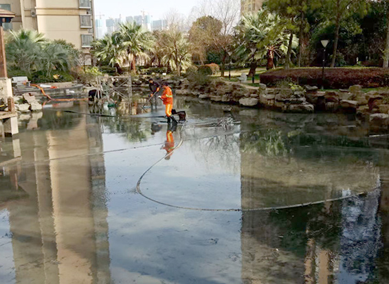 固始景观池淤泥清理